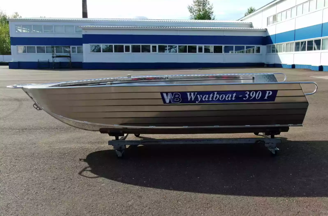 Алюминиевая лодка Wyatboat-390РМ увеличенный борт в Москве