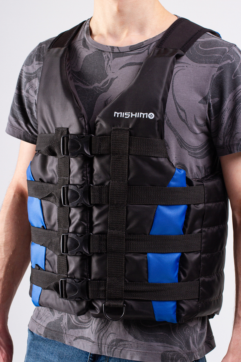 Жилет спасательный MISHIMO PRO Премиум качества Черно-синий в Москве