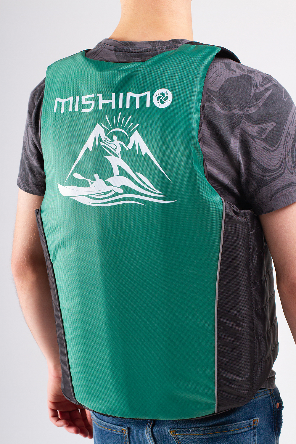 Жилет спасательный MISHIMO PRO Премиум качества Черно-зеленый в Москве