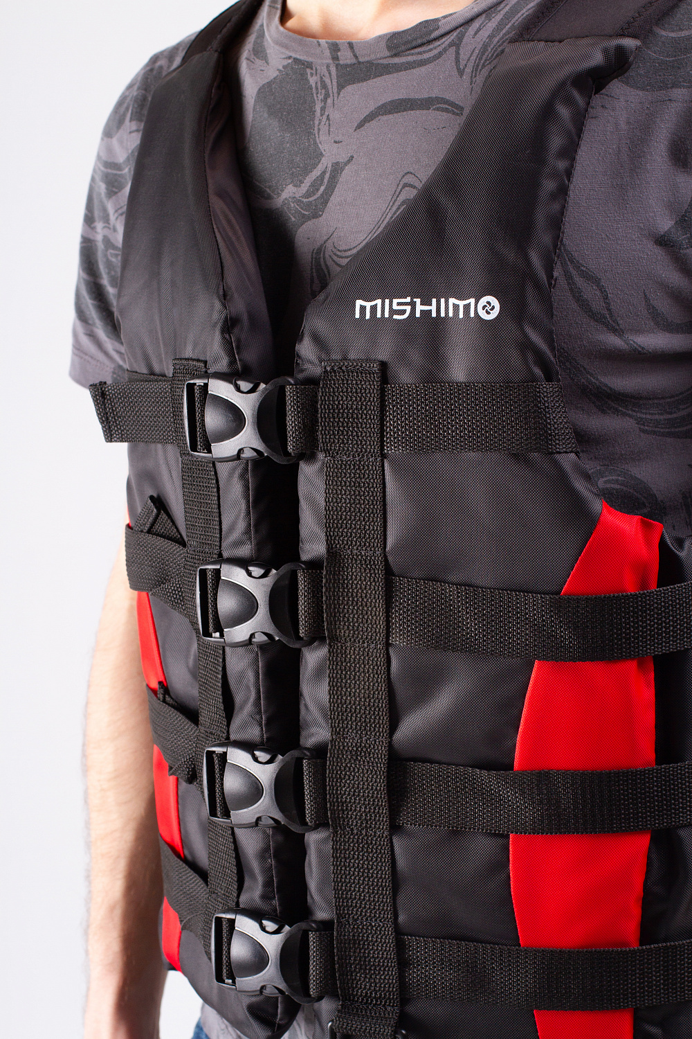 Жилет спасательный MISHIMO PRO Премиум качества Черно-красный в Москве